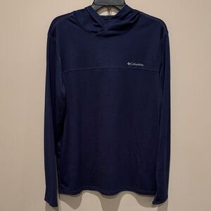 Columbia Navy Hooded Long Sleeve Shirt